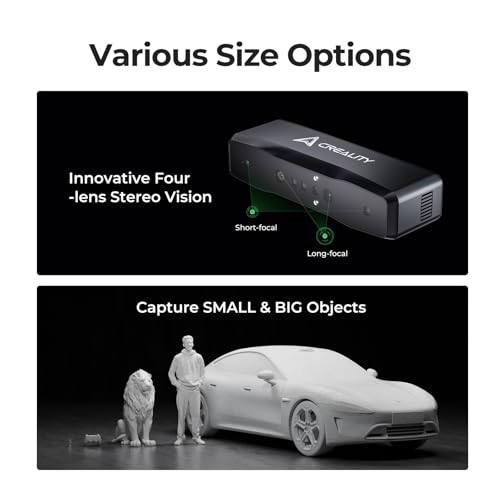 Creality CR-Scan Raptor Pro 3D Scanner for 3D Printing, 22+7 Blue Laser Lines, 30-60fps High Frame Scanning, 24-Bit Full-Color Scans