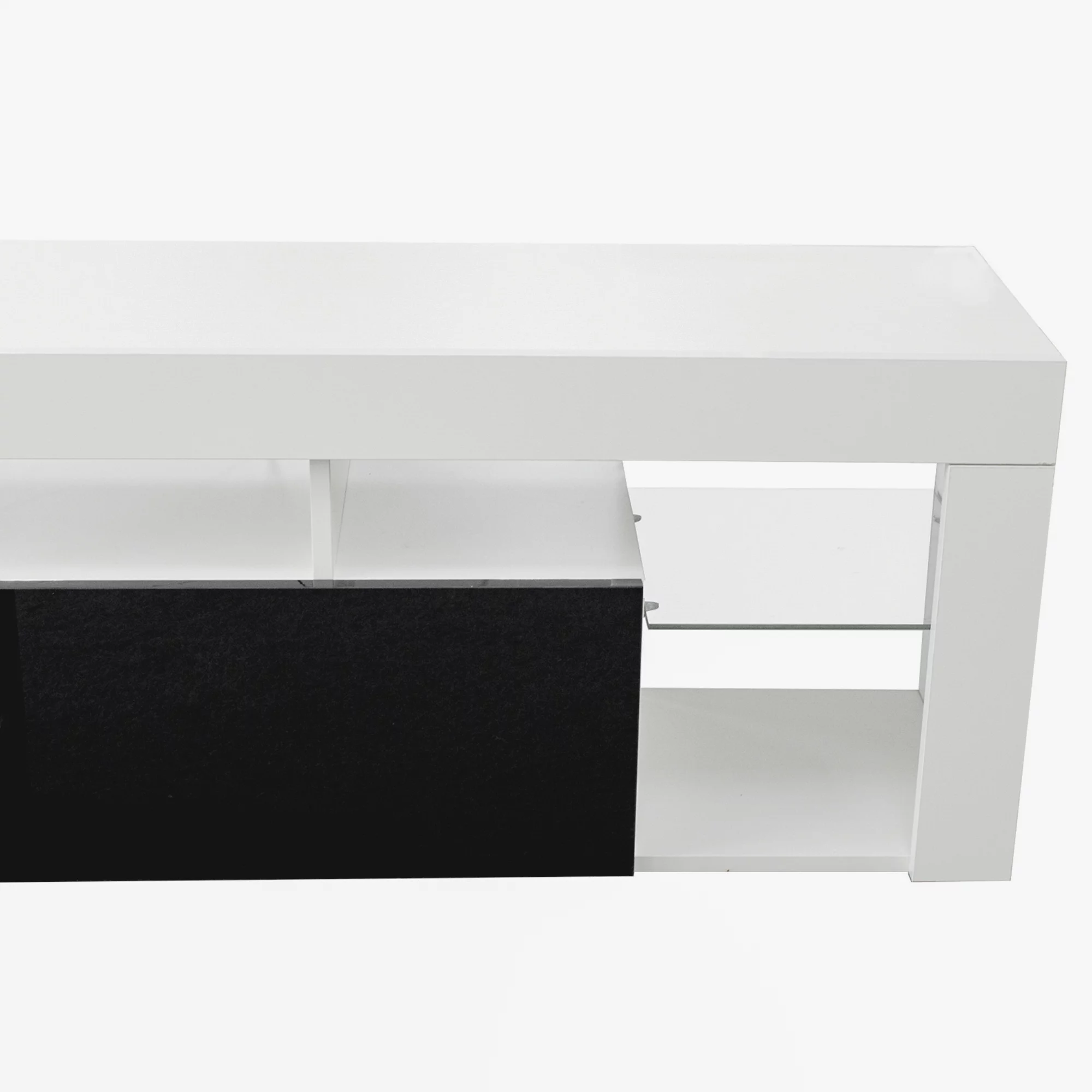 FURNITURE & TV Stand 160 LED Wall Mounted Floating 63" TV Stand (White/Black)