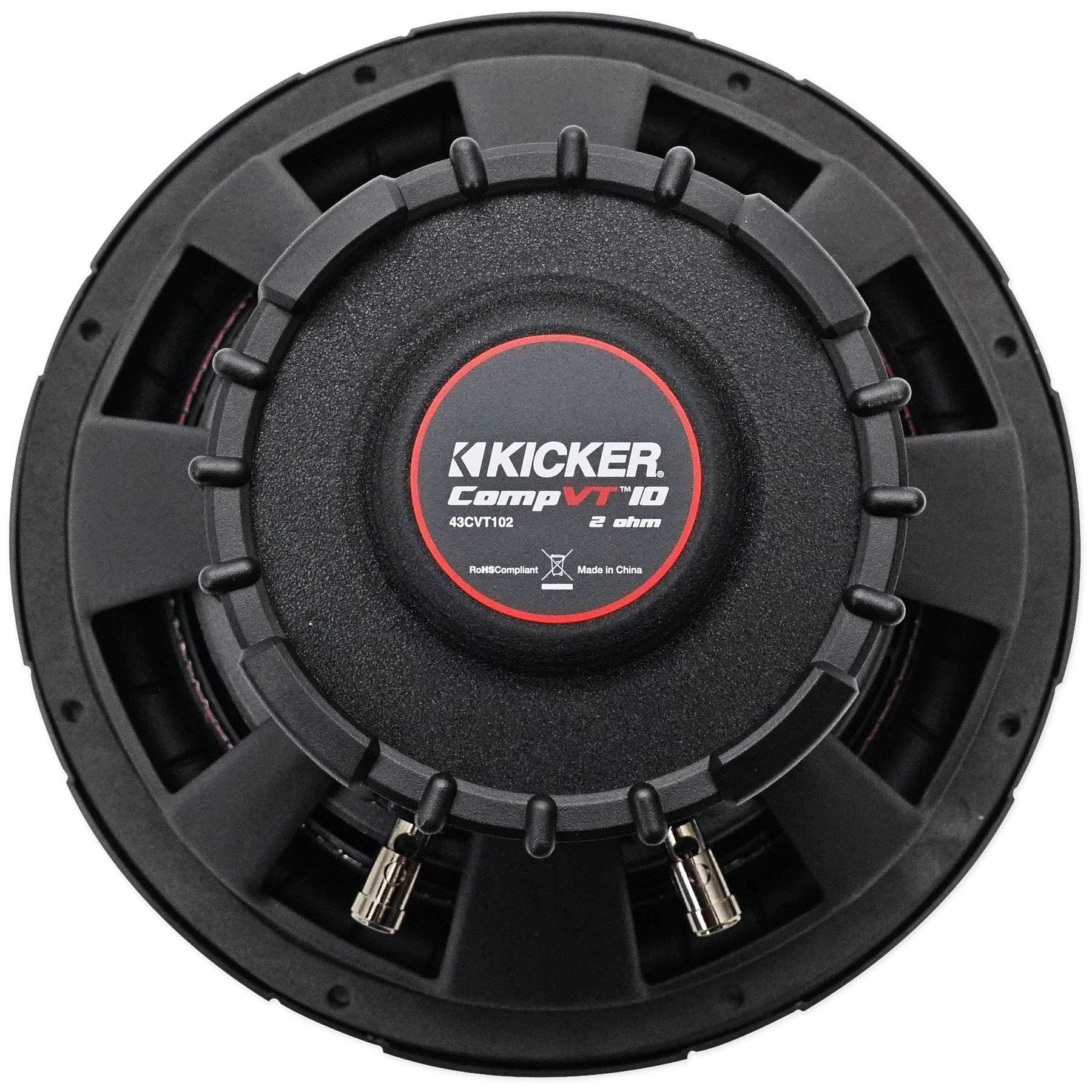 Kicker 43CVT102 10 inch CompVT 2 Ohm Subwoofer