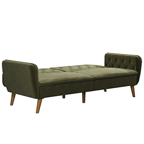 Novogratz Tallulah Memory Foam Futon, Convertible Couch, Camel Faux Leather