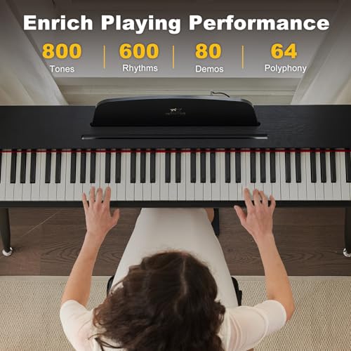 MUSTAR 88 Key Piano Keyboard for Beginners, Semi Weighted Electric Piano Keyboard 88 Keys, Portable Digital Piano 88 Key Weighted with 3-Pedal Unit