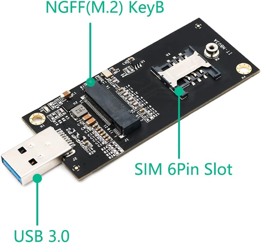 USB to NGFF M.2 Key B Adapter Enclosure with Sim CardSlot for WWAN/LTE Module