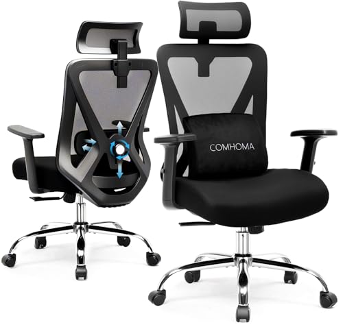COMHOMA Office Chair Ergonomic Big and Tall Gaming Chair 350 LBS with 3D Adaptive Lumbar Support & Headrest