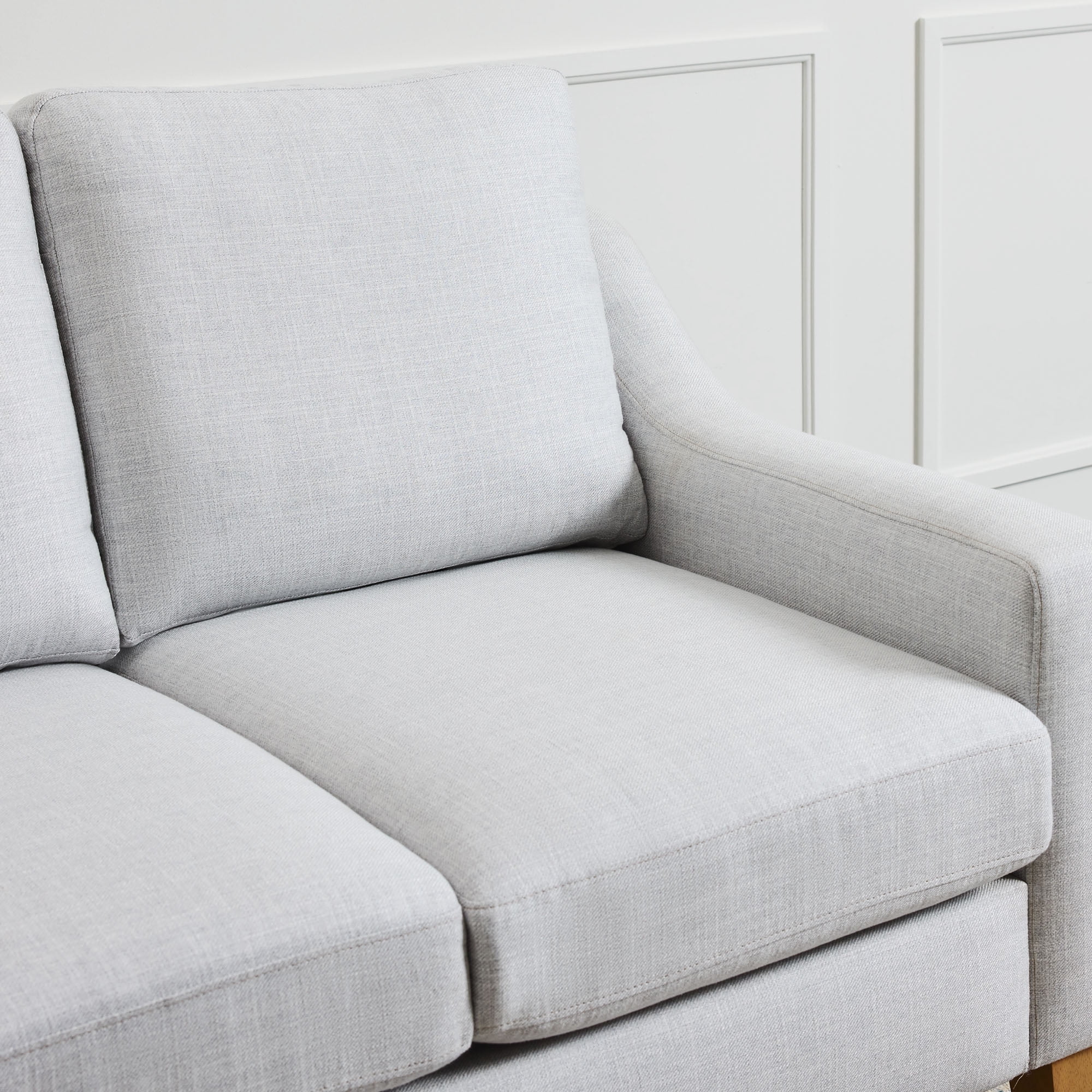 My Texas House Fairview Upholstered Loveseat, Light Gray