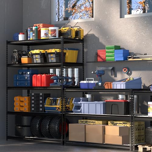 WORKPRO 5-Tier Metal Shelving Unit, 48”W x 24”D x 72”H, Heavy Duty Adjustable Storage Rack, 4000 lbs Load Capacity (Total), for Garage, Basement
