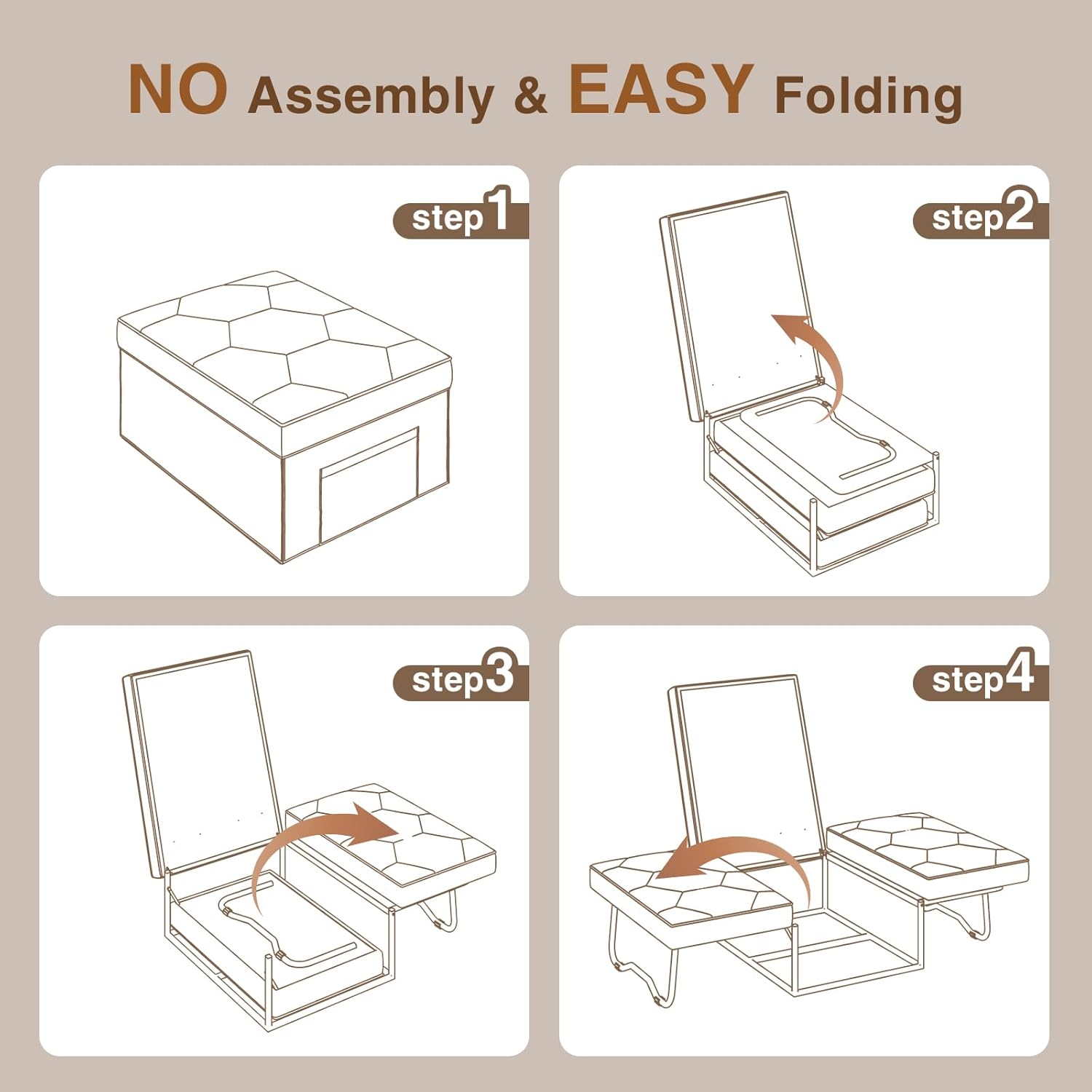 4 in 1 Sleeper Chair, Convertible Sleeper Sofa with Hide a Bed Chair, Sleeper Chairs for Adults