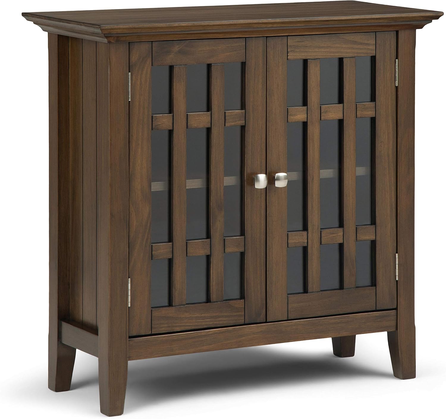 SIMPLIHOME Bedford Storage Media Cabinet, 32 in, Light Golden Brown