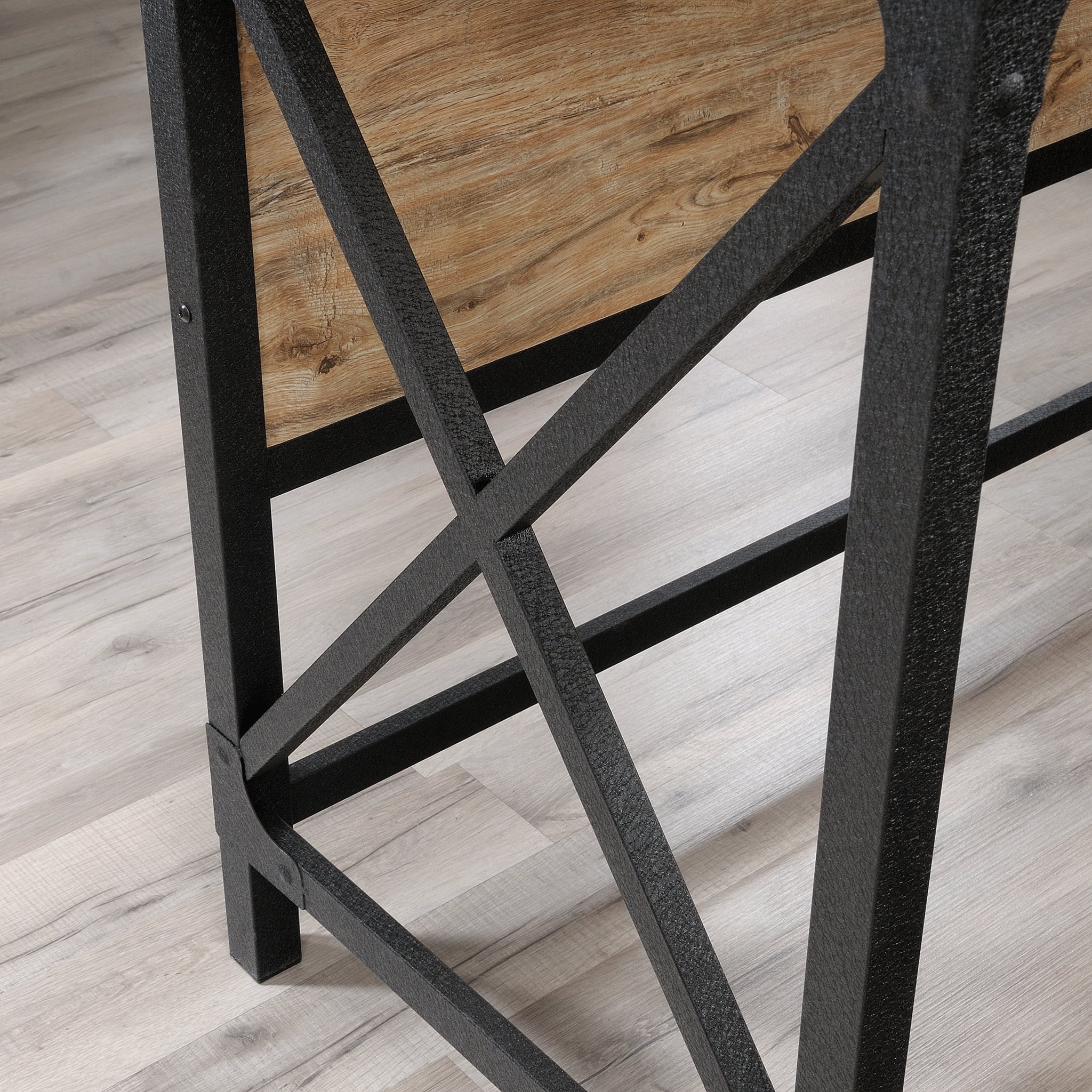 Sauder Steel River L-Desk, Milled Mesquite Finish