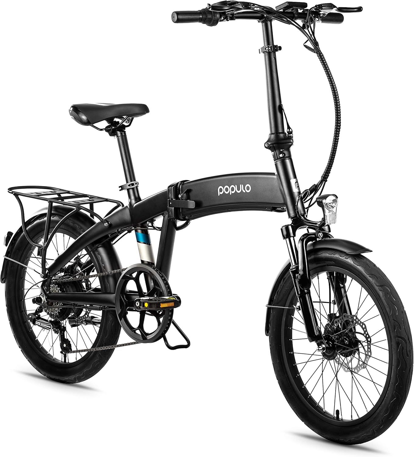 Populo 20'' Folding Electric Bike for Adults, 250W 36V Electric Bicycle with Removable Battery, Lightweight Aluminum Ebike with Suspension Fork
