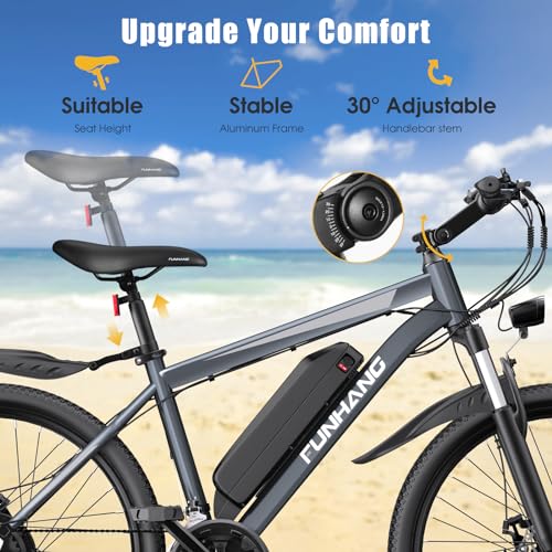 Electric Bike for Adults, Peak 1000W Ebike, 50Miles 21.7MPH Adult Electric Bicycles, 26" Electric Mountain Bike 48V 374.4WH Battery