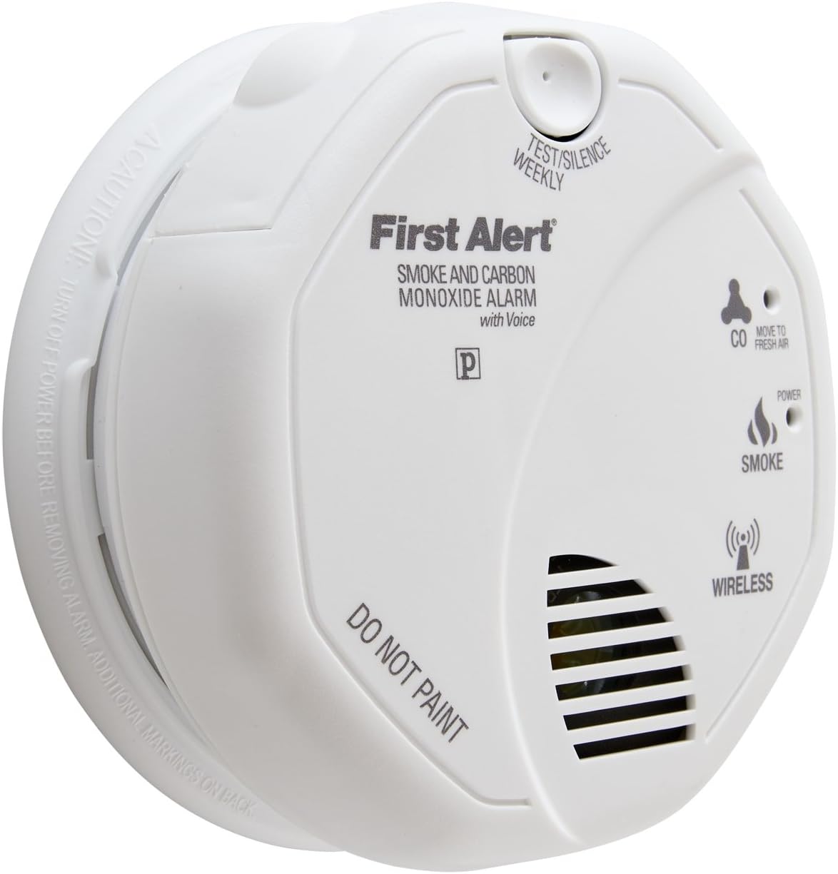 First Alert SCO500B Wireless Interconnected Photoelectric Smoke and Carbon Monoxide Combo Alarm with Voice and Location