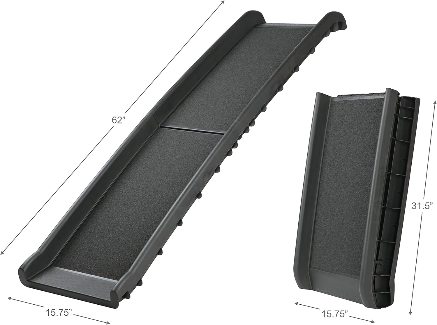 TRIXIE Portable Folding Dog Ramp | Pet Ramp for Vehicles, Black, 61.25x15.75 Inch (Pack of 1), (3939) Pack of 2