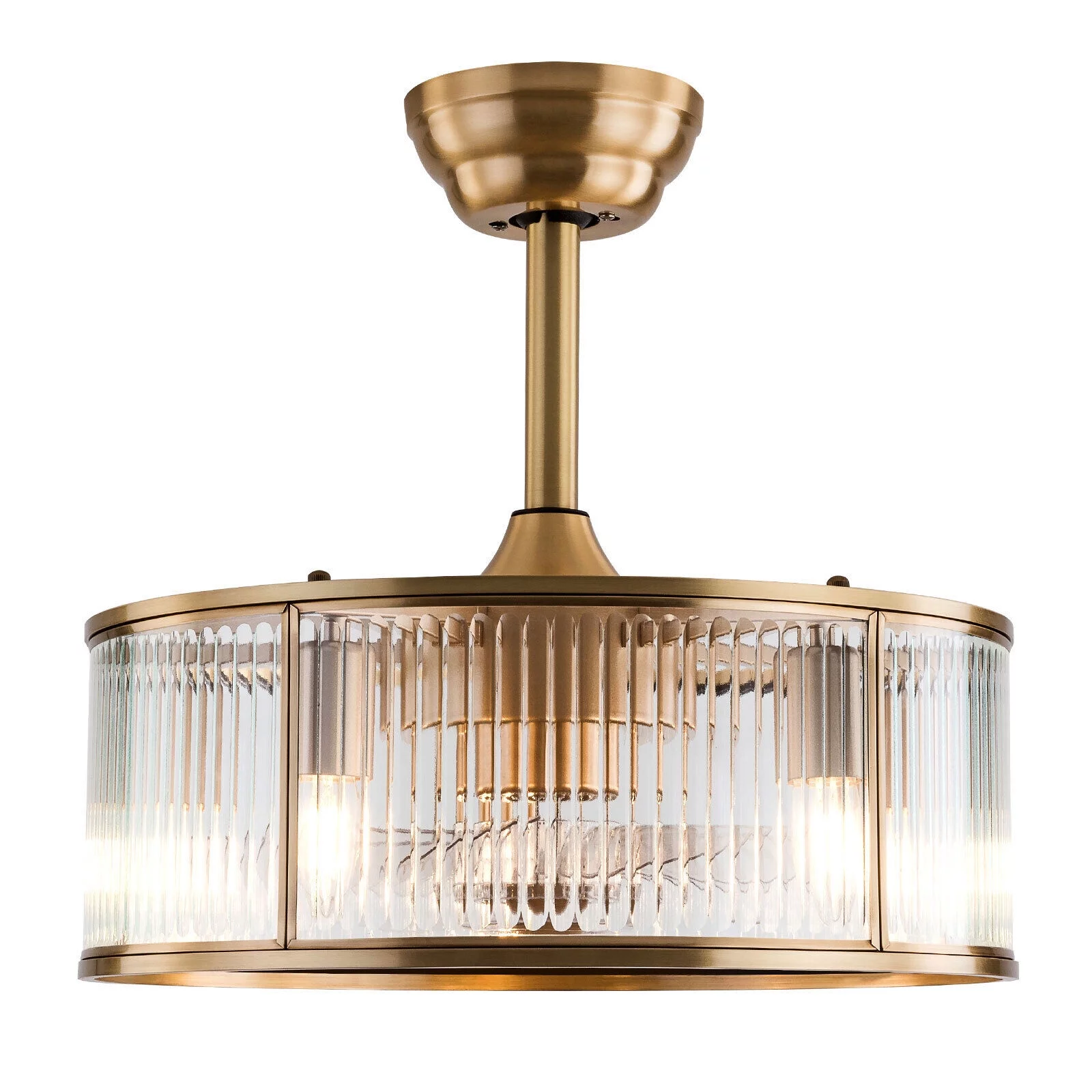 SHZICMY 18inch Farmhouse Ceiling Fan Light Gold With Remote Control For Kitchen Island