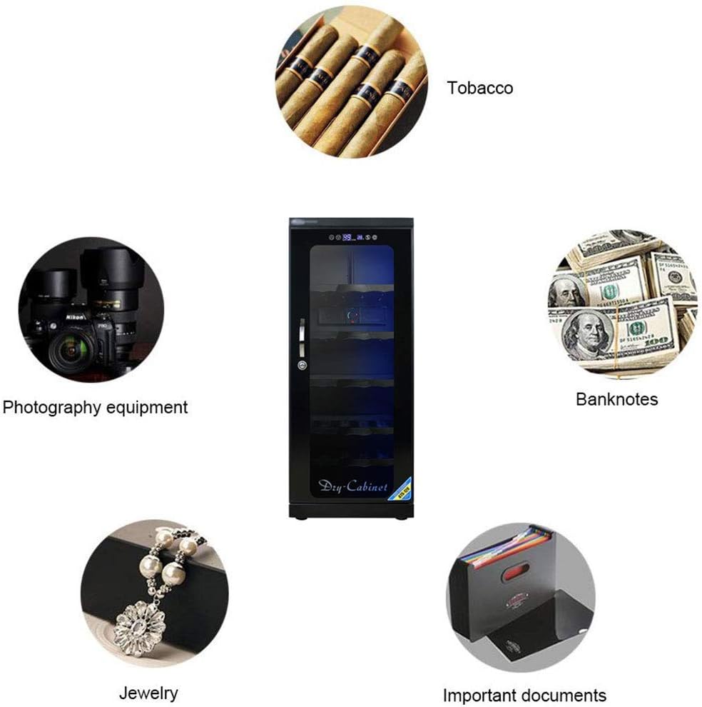 120L Electronic Dry Cabinet, Large Dehumidifier Box for Camera Lens & Optical Equipment Storage, Touch/Lighting/Noiseless, 15W Low Energy