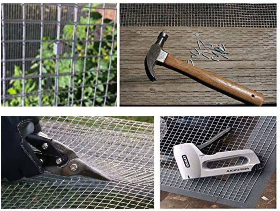 AMAGABELI GARDEN & HOME Hardware Cloth 40in X 65ft 1/2in Galvanized Before Welding Square Mesh Wire Mesh Fencing Wire Diameter 0.8mm Wire Chicken