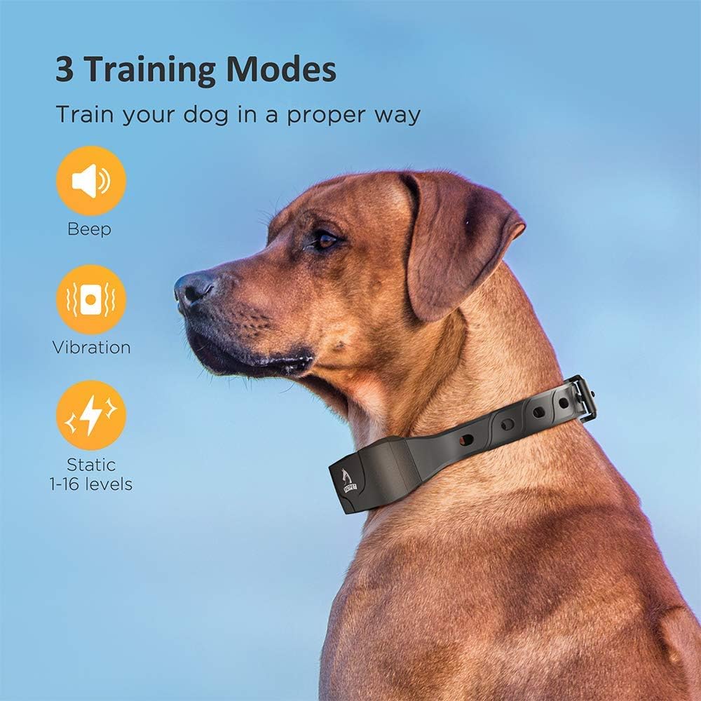 PATPET Dog Shock Collar for Large Dog - Rechargeable Dog Training Collar with Remote IPX7 Waterproof 3 Training Modes, Beep