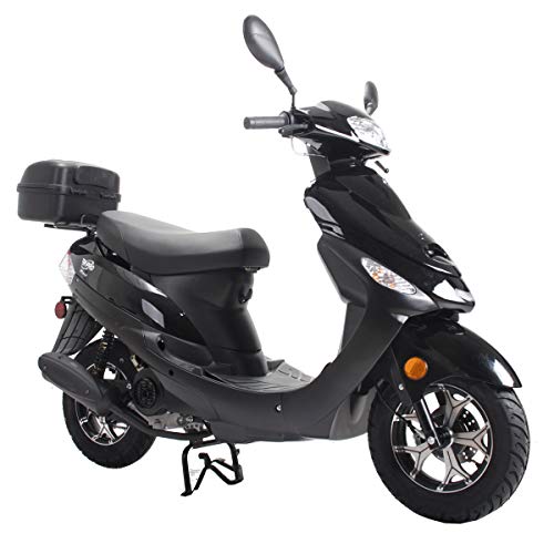 X-PRO Maui 50cc Moped with Electric/Kick Start, Rear Trunk, 10" Aluminum Wheels!