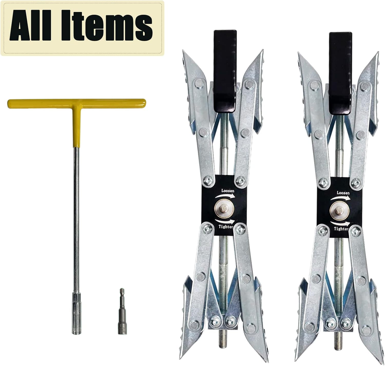 Virego X-Shaped Camper Wheel Chock Stabilizer (Allow Drill Adjust) - 2 Pack, Dual Axel Wheel Chock Tire Stabilizer Scissor for RV, Travel Trailer