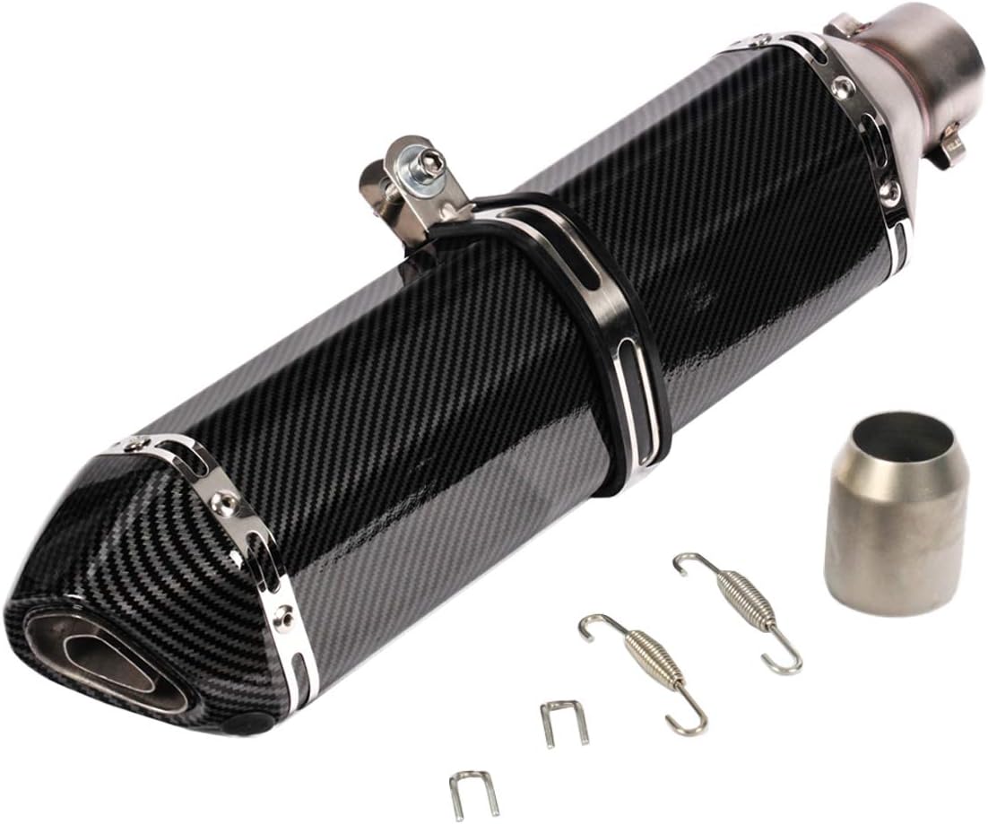 KAJIMOTOR Universal Motorcycle Short Exhaust Muffler Carbon Gobo Slip On w/DB Killer 51mm