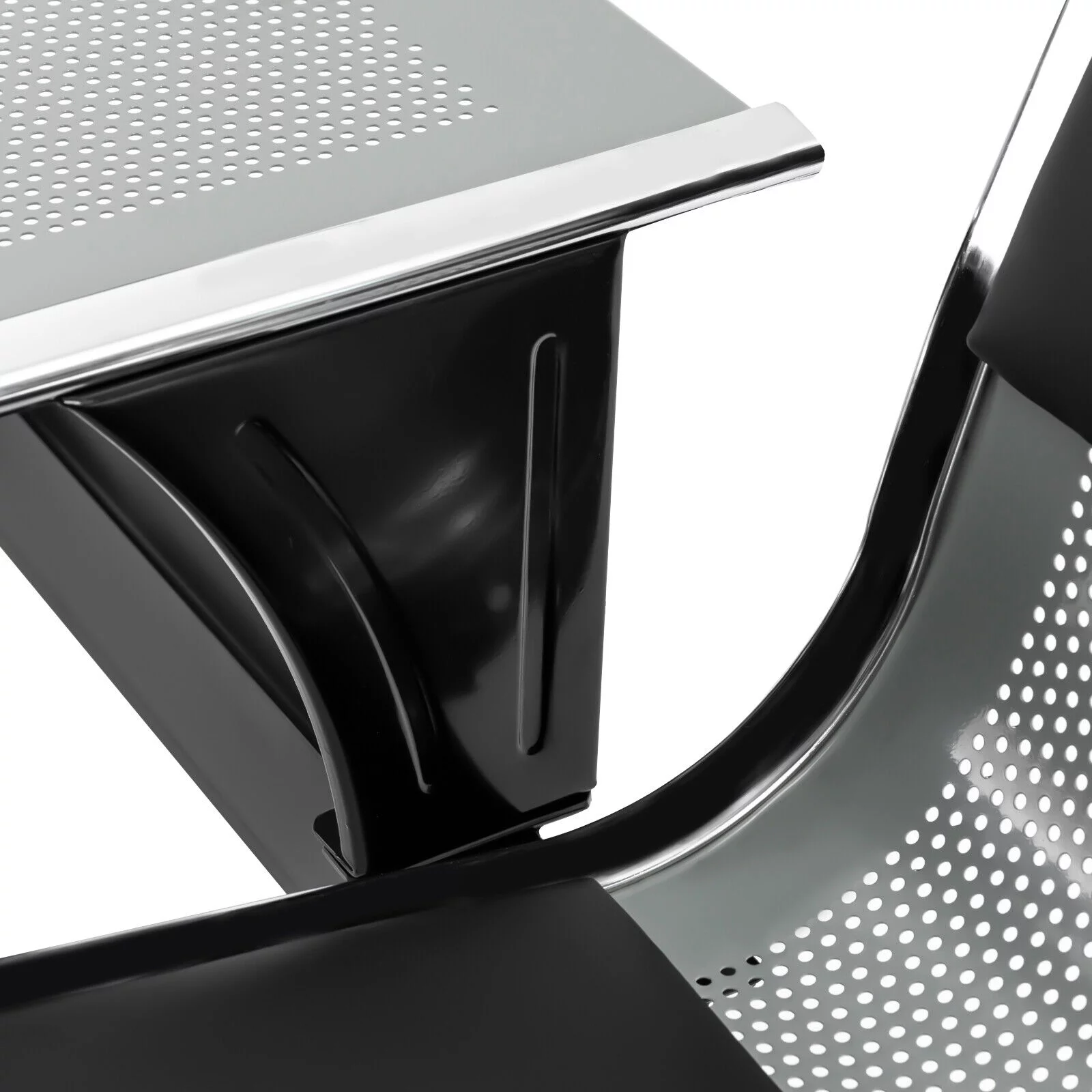 Miumaeov Airport Reception Chairs Waiting Room Chairs with Table and Arms 2 Seat PU Leather Reception Bench Waiting Area Bench Guest Reception Chairs
