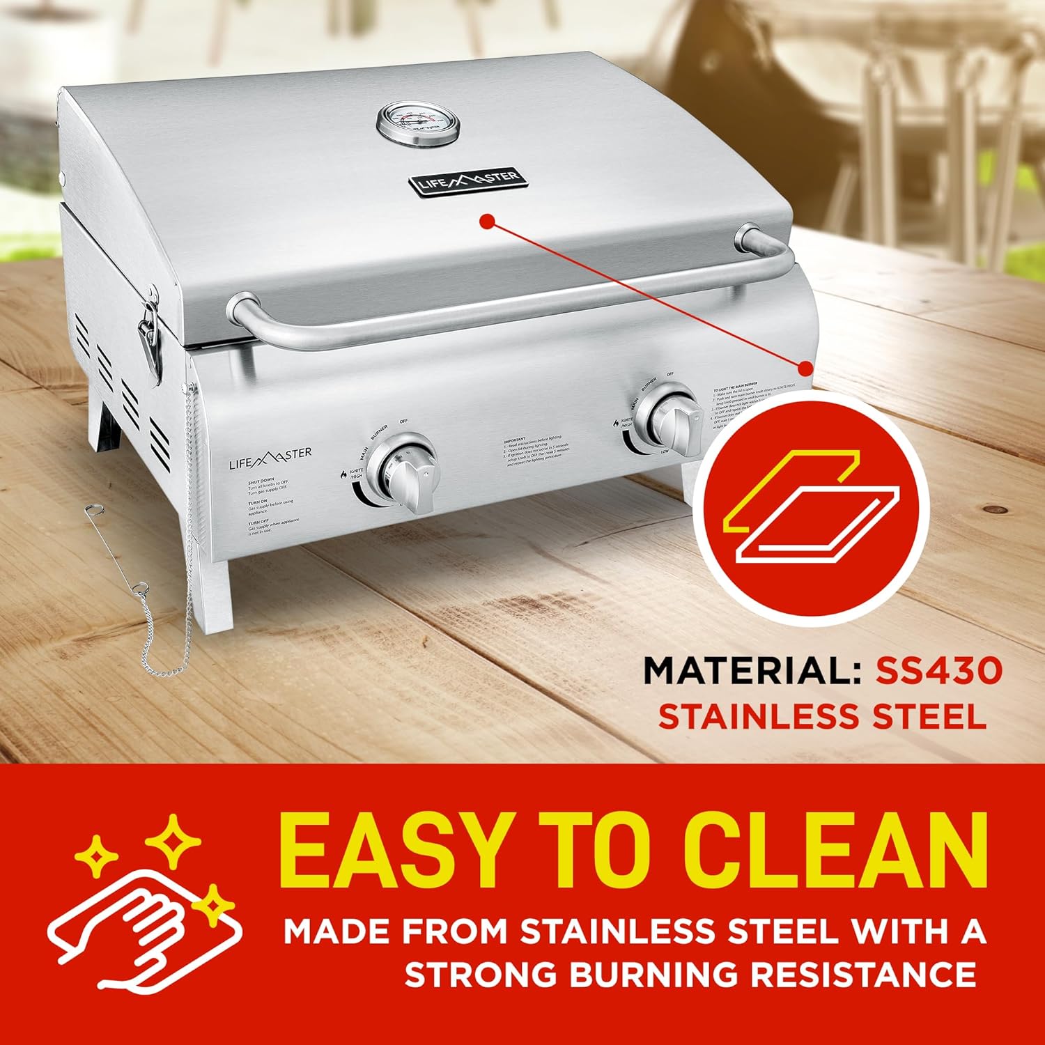Portable Stainless Steel Gas Grill