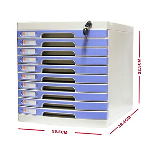 Flat File Cabinet, Multi-Layer Drawer Storage Organization, with Lock/Blank Label，Suitable for Office Supplies (Size : 10-Layers)