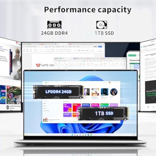 Gaming Laptop N5095, 15.6 Inch Laptop Computer, Laptops 24GB RAM 1TB SSD,Laptops Gamer 180 Angle Opening