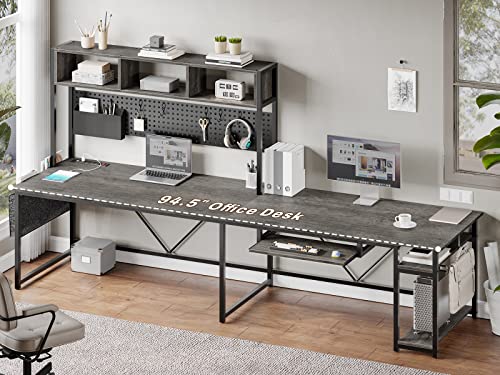 SEDETA L Shaped Gaming Desk, Reversible Computer Desk with Power Outlet and Pegboard, Gaming Desk with Led Lights