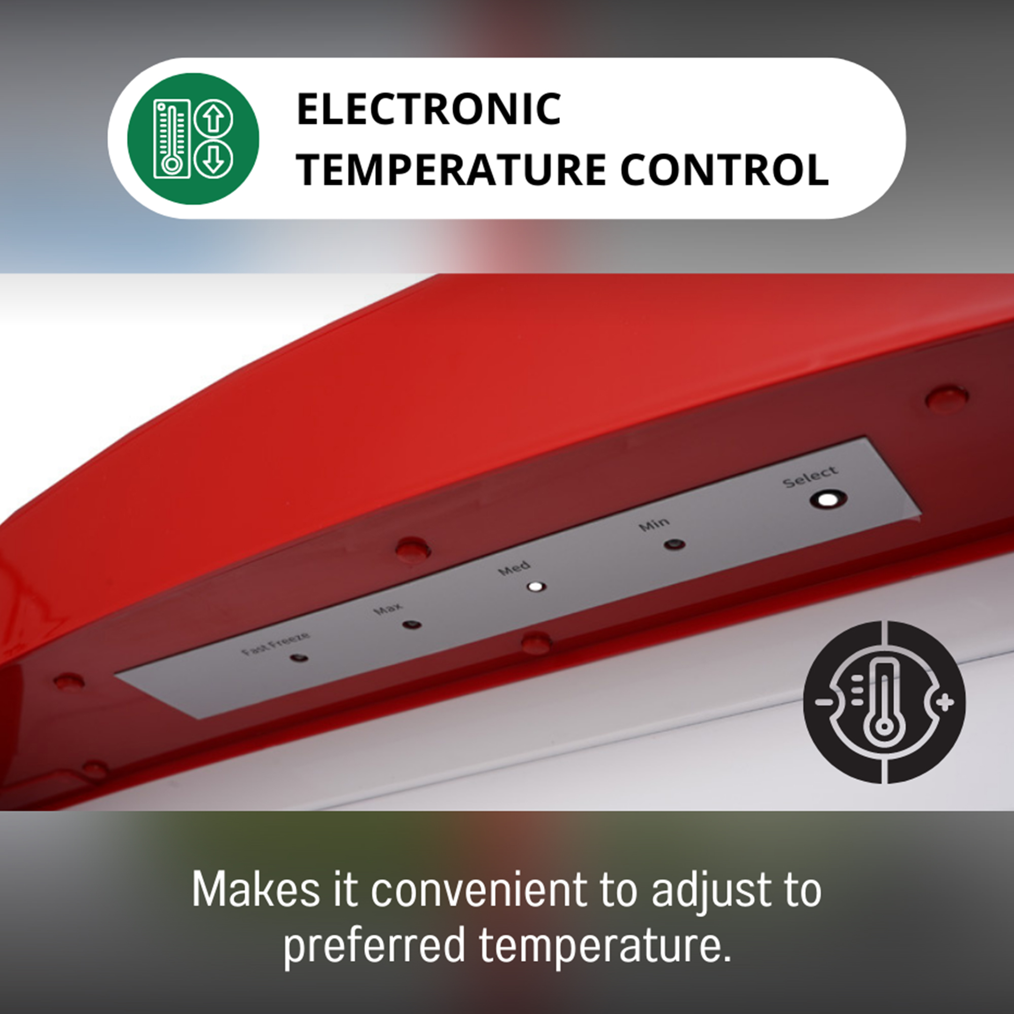 Conserv 8.3 cu. ft. Red Classic Retro Upright Freezer Frost Free with Compressor Cooling , Adjustable Feet and Sleek Retro Design