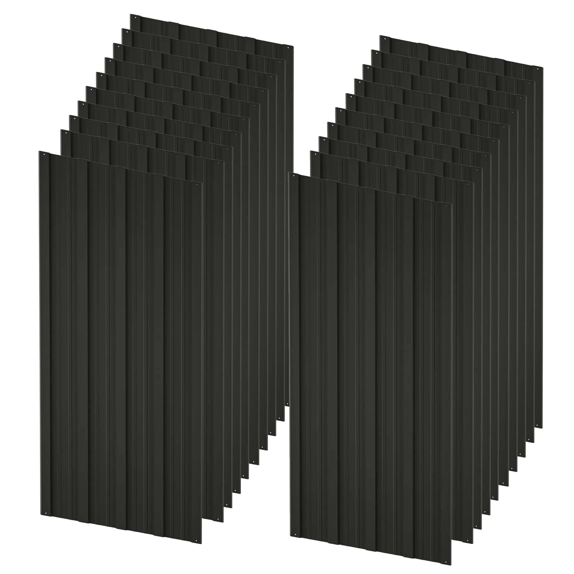 20 Pcs Galvanized Metal Roof Panels Hardware Roofing Sheets, Black - Radiant Selections