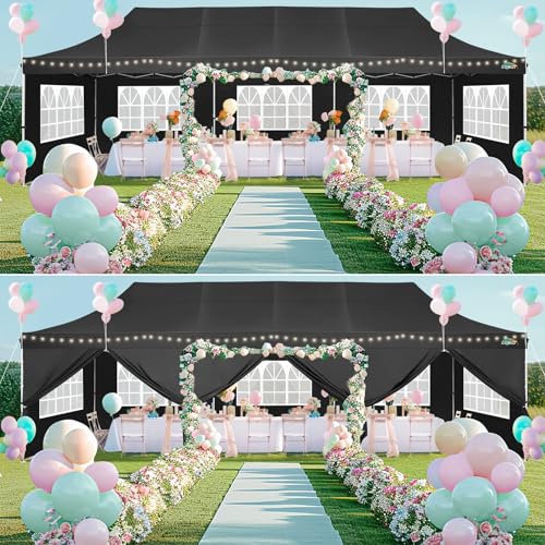 10x10 Pop Up Canopy Tent with 4 Sidewalls and Mesh Windows 2.0
