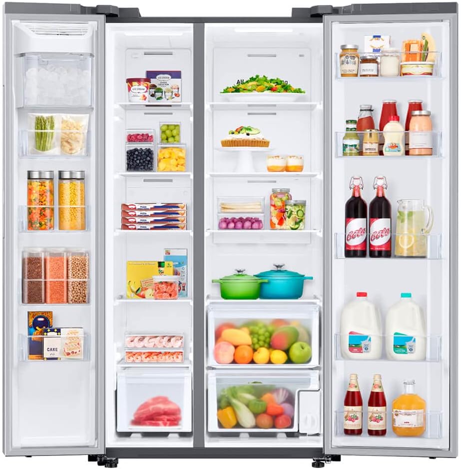 SAMSUNG RS28A500ASR 28 Cu. Ft. Stainless Steel Side-by-Side Smart Refrigerator