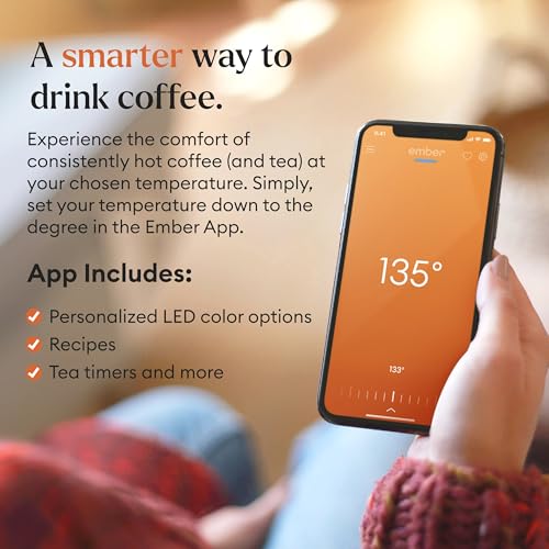 Ember Temperature Control Smart Mug 2, 14 Oz, App-Controlled Heated Coffee Mug with 80 Min Battery Life and Improved Design, Black