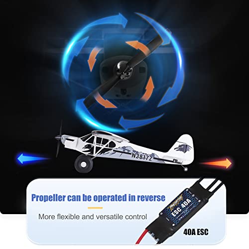 Fms Rc Airplanes for Adults Remote Control Airplane 1300MM (52") Piper PA-18 Super CUB with Reflex V3 6 Channel RTF Rc Planes for Beginners Ready to