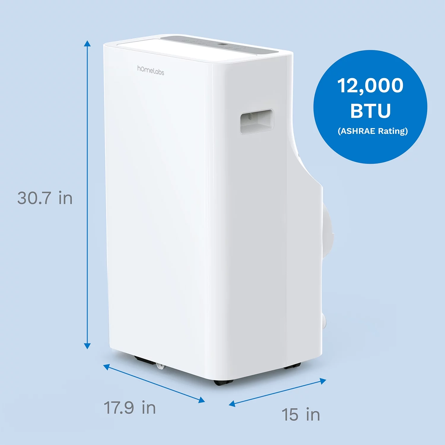 hOmelabs Portable Air Conditioner 12000 BTU - Cools Rooms up to 450 Sq. Ft. - Quiet AC Unit with Wheels
