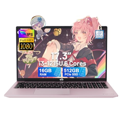 NIMO 17.3" IPS FHD-Laptop, Intel 6 Cores i3-1215U 16GB RAM 512GB SSD (Beat Ryzen 5 7520U
