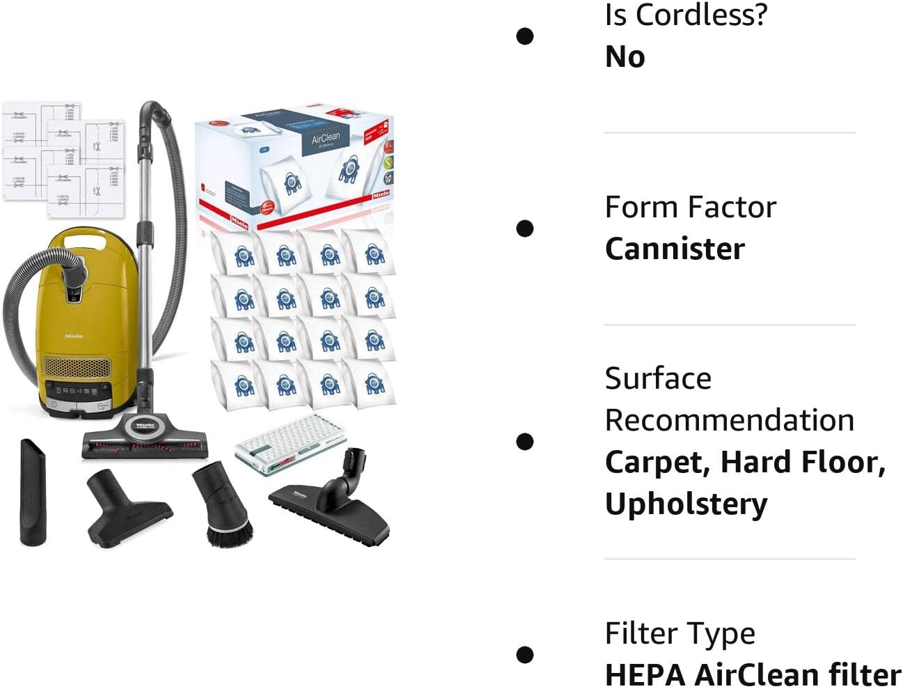 Miele Complete C3 Calima Canister HEPA Vacuum Cleaner + STB 305-3 Turbobrush Bundle
