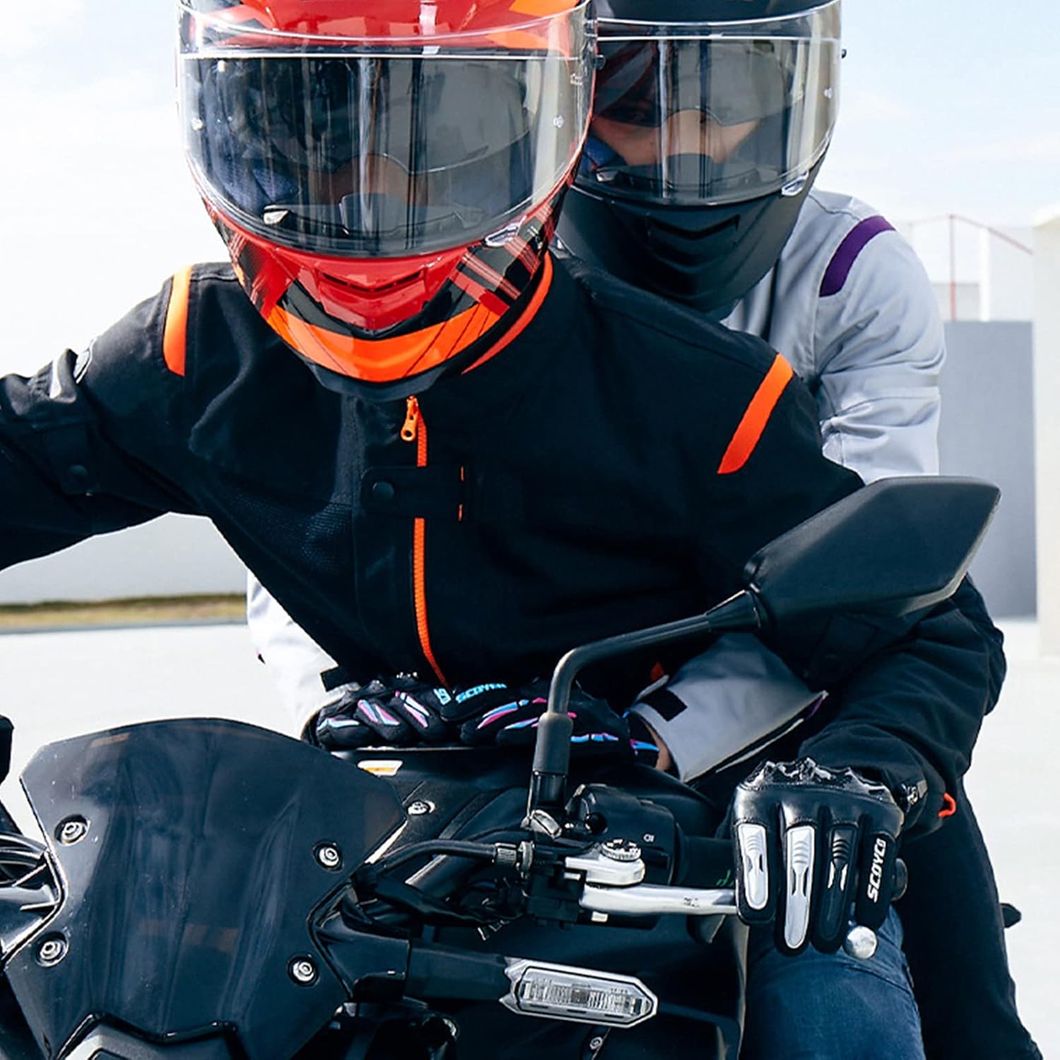 Motorcycle Jacket Motorbike Riding Jacket Windproof Motorcycle Full Body Protective Gear Armor Autumn Winter Moto Clothing,Orange,M