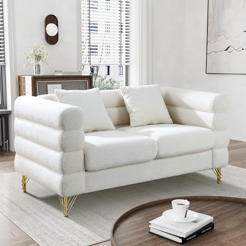 Cloud Couch for Living Room, 79" Modern Overstuffed Deep Seat Boucle Sherpa 3 Seater Sofa with 3 Pillows