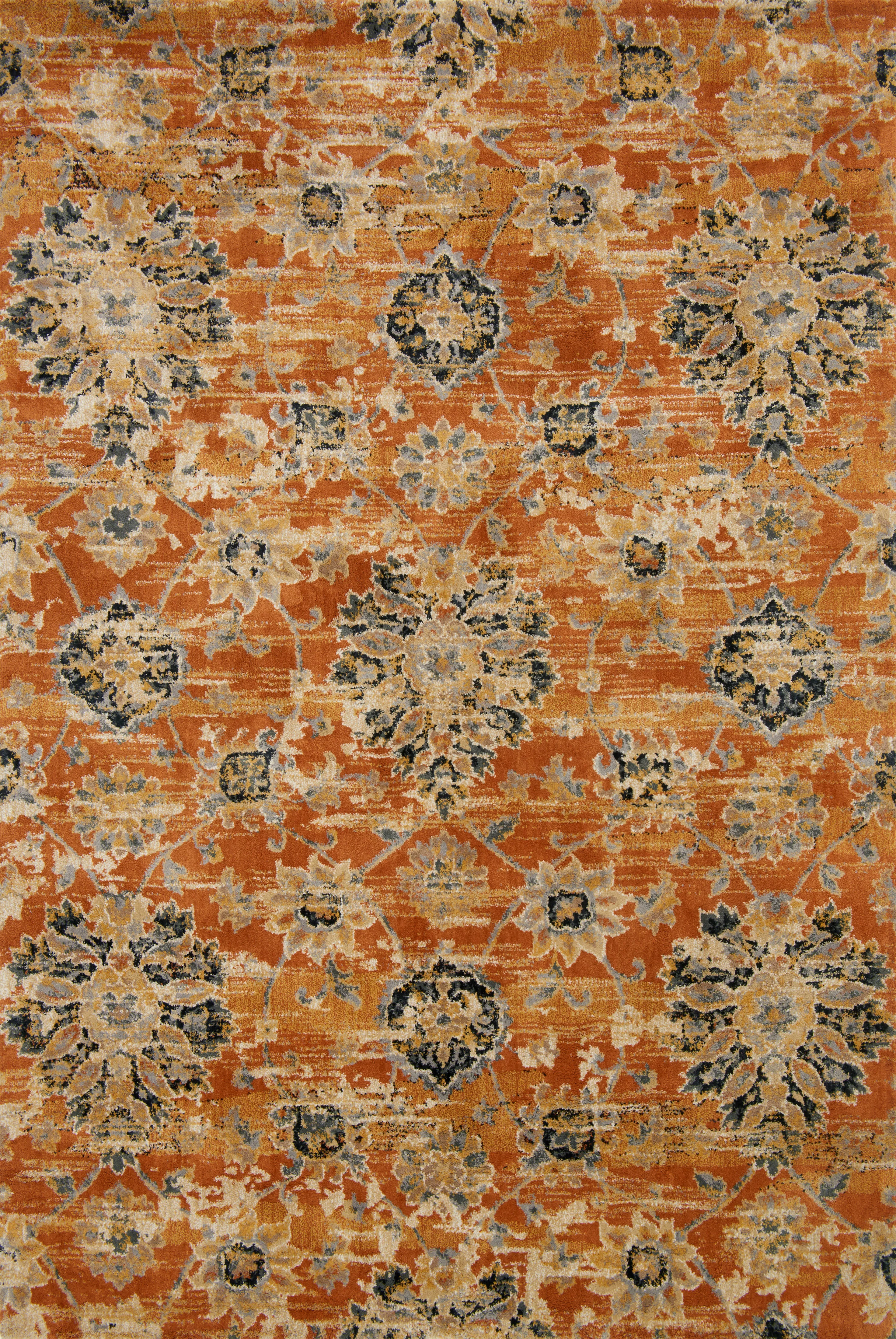 Loloi Rugs Torrance Collection Rug in Rust - 6'7 x 9'2
