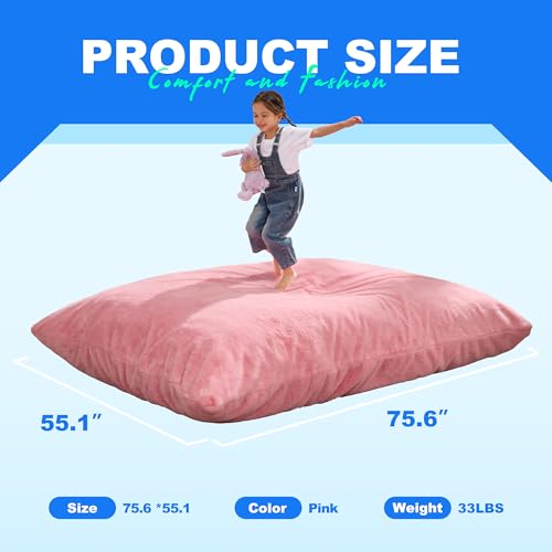 Hobestluk 3 in 1 Bean Bag Chair Giant Bean Bag Chairs Convertible Bean Bag Floor Cushion with Machine Washable Cover