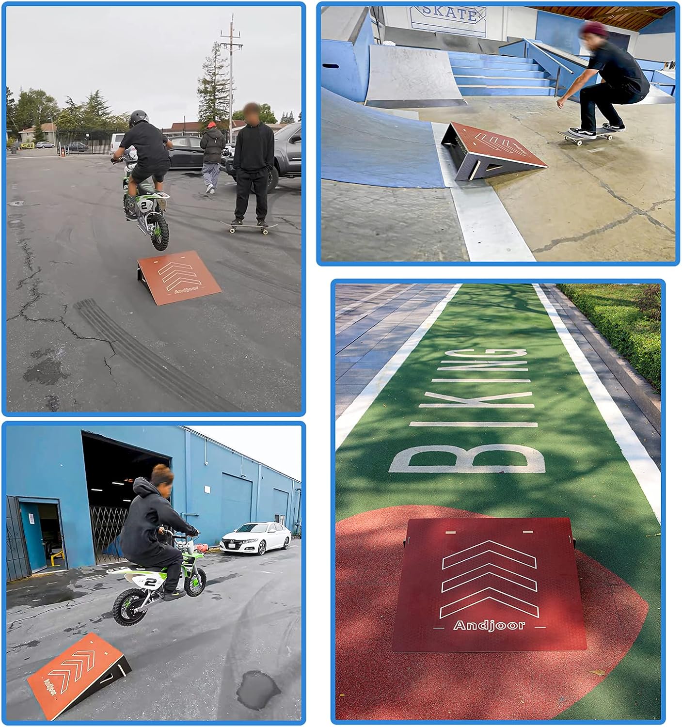 Andjoor Skateboard ramp Bike ramp Scooter ramp Skate ramp RC ramp BMX ramp RC car ramp Dirt Bike ramps for Kids Jumping