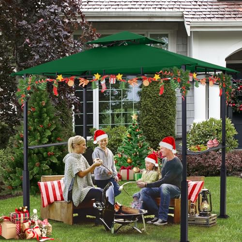 ABCCANOPY 8x5 Grill Gazebo - Outdoor BBQ Canopy Shelter with Led Light for Patio Backyard Grilling (Dark Gray)