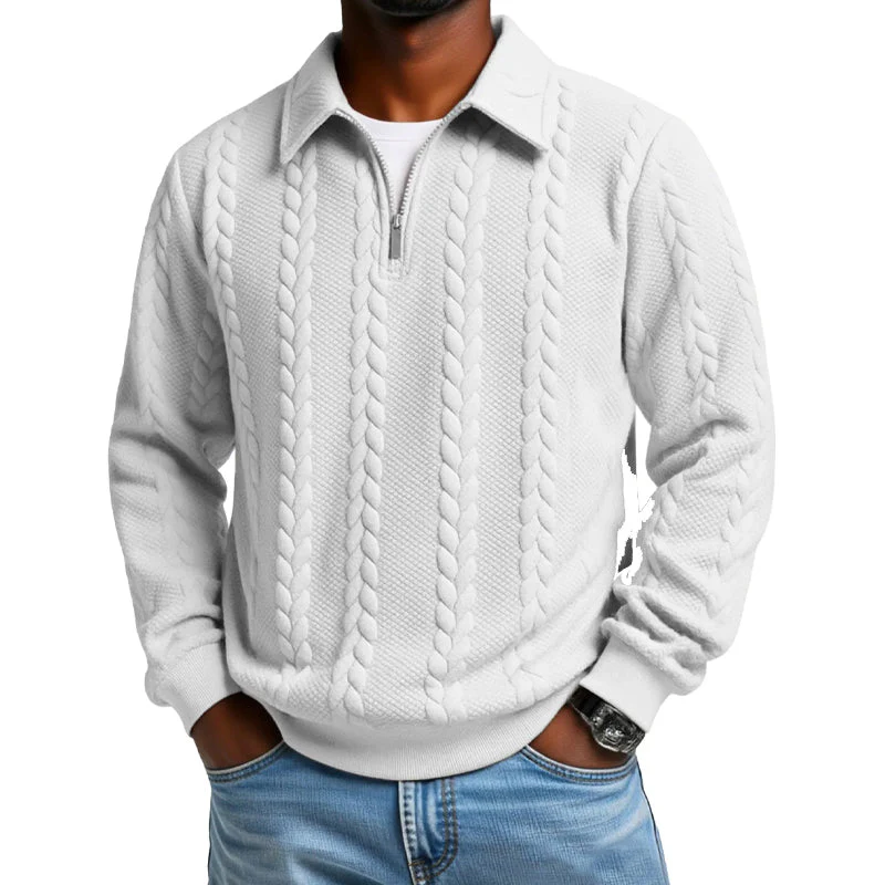 Adam™ | Cable Knit Zip-Collar Sweater