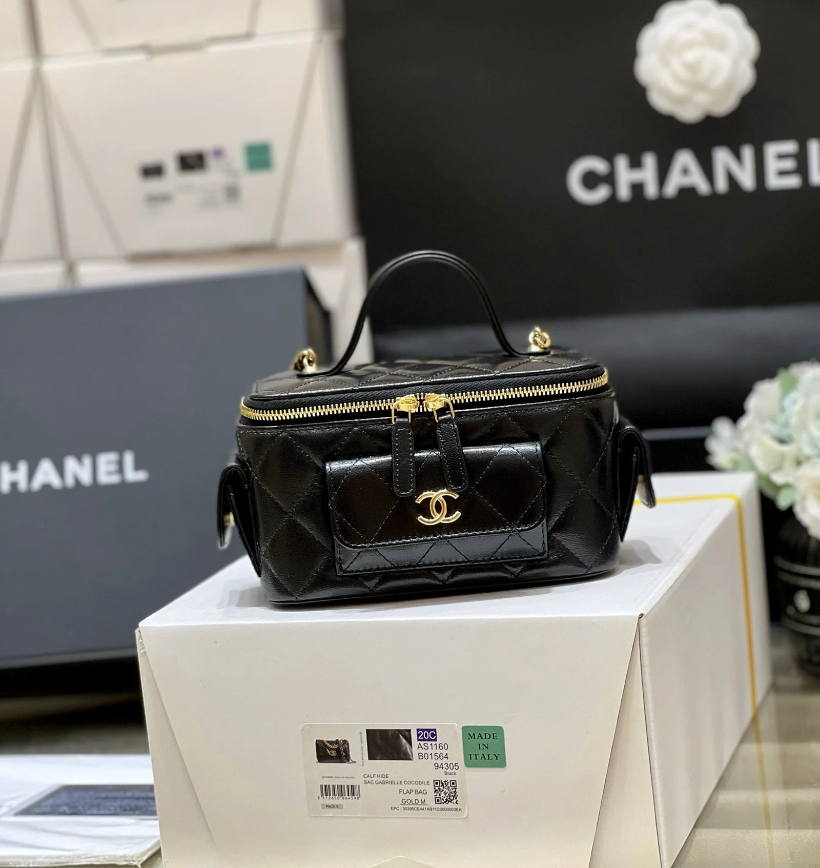 Chanel Vanity Bag With Strap Black For Women, Women&rsquo;s Bags 6.6in/17cm AP3017 B09208 94305
