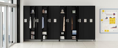 72" Metal Locker for Employees 3 Doors Blue Steel Storage Locker for Office, School, Gym - Metal Storage Cabinets for Home, Office, Gym, School
