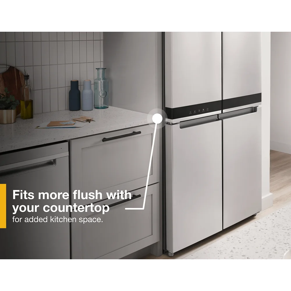 Whirlpool 36 19.4 cu ft Counter Depth 4 Door Refrigerator in Metallic Steel