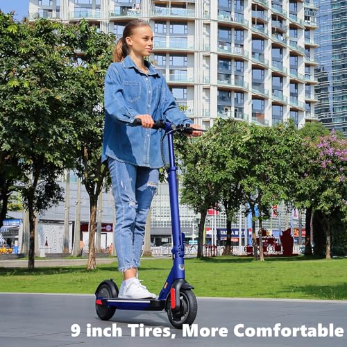 Caroma Electric Scooter, 350W/500W/750W Powerful Motor, 20/25/30 Miles Long Range, 20/25 Mph Top Speed, 9" Solid Tires