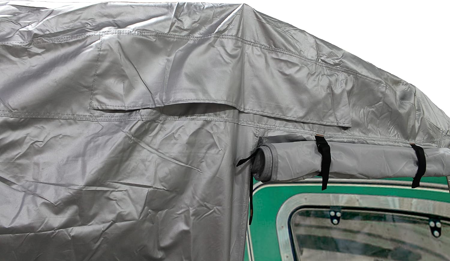 EliteShield ShieldAll Ultimate Teardrop Trailer Cover, Waterproof UV Protection Teardrop Camper Cover Fits 8 Feet Long, 5 Feet Wide Silver Color