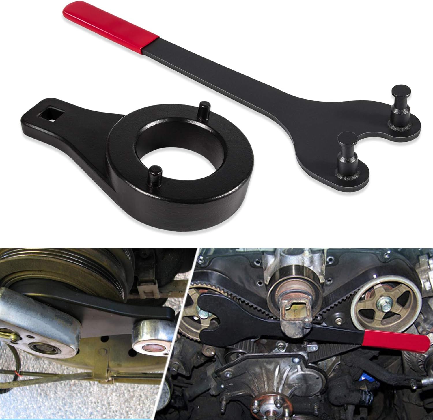 Harmonic Damper Pulley Holding Tool & Crankshaft Pulley Holder for Toyota Tacoma Nissan Camry etc.